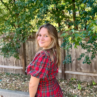 Plaid Tiered Midi Dress