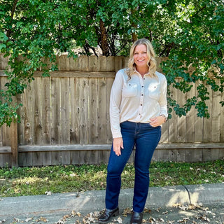 Ivory Soft Touch Button Up