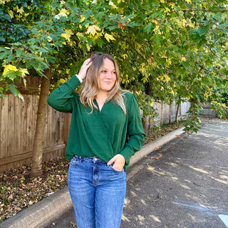Forest Green Woven Top