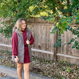 Red Brushed Knit Sweater Dress