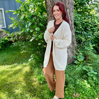 Oatmeal Chunky Long Oversized Cardigan