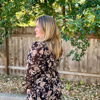 Long Sleeve Split Neck Maxi Dress