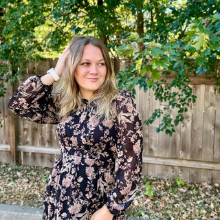 Long Sleeve Split Neck Maxi Dress