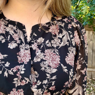 Long Sleeve Split Neck Maxi Dress