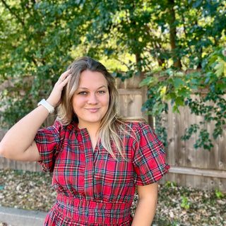 Plaid Tiered Midi Dress