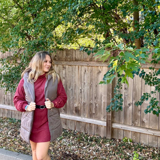 Red Brushed Knit Sweater Dress