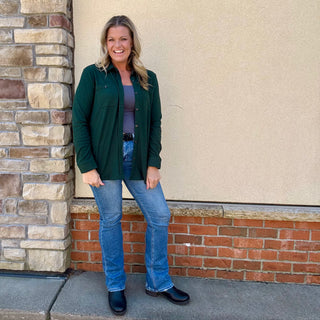 Hunter Green Soft Touch Button Up