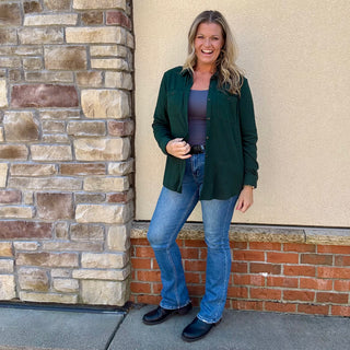 Hunter Green Soft Touch Button Up