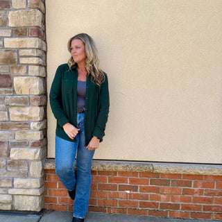 Hunter Green Soft Touch Button Up