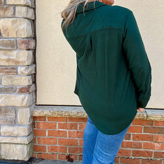 Hunter Green Soft Touch Button Up