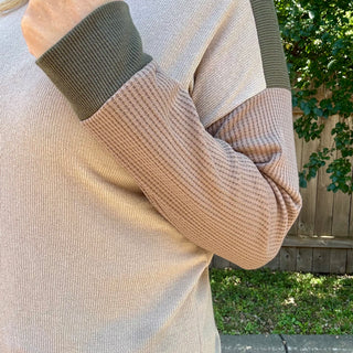 Crew Neck Color Block Long Sleeve
