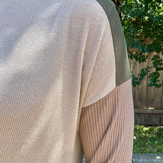 Crew Neck Color Block Long Sleeve