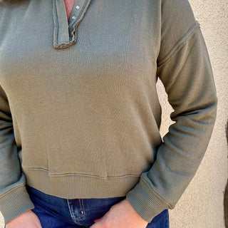 Oversized Snap Up Pullover Sweater