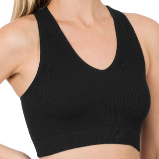 Ribbed Cropped Racerback Tank/Bralette