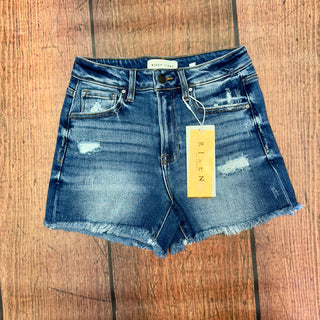 Risen High Rise Distressed Shorts