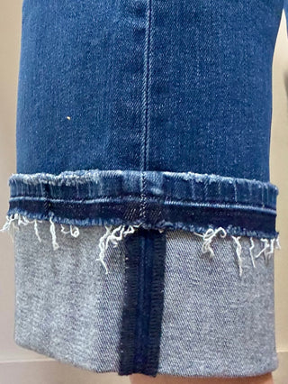 Risen Mid Rise Straight Leg Cuffed Jeans