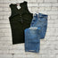 Olive Ribbed Henley Tank