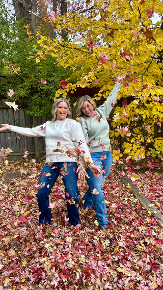 Moss Olive Crew Neck Sweater with Kangaroo Pocket