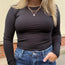 Black Micro Ribbed Long Sleeve