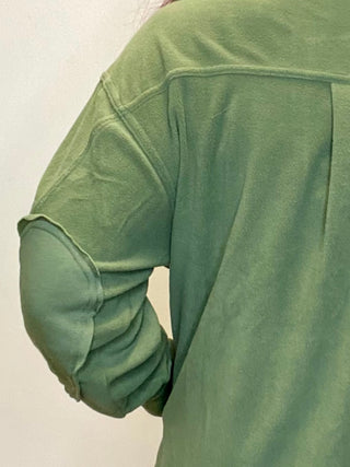 Olive Oversized Fleece Shacket