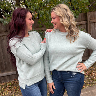 Rib and Seam Detailed Long Sleeve Sweater