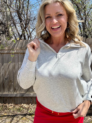 Heather Grey Half Zip Pullover