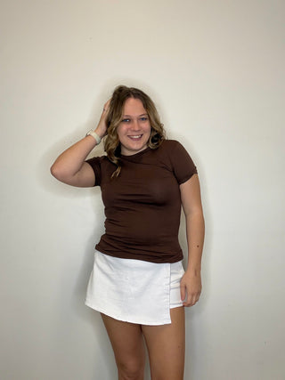 White Washed Denim Skort