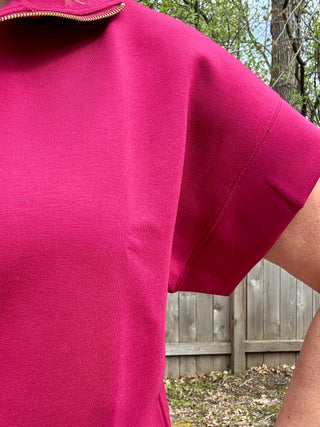 Cabernet Half Zip Short Sleeve Pullover