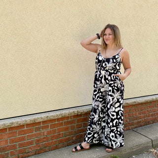 Wide Leg Jumpsuit with Rope Tie Waist