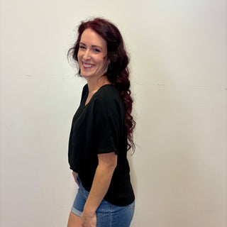 Black Woven Airflow Short Sleeve