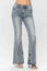 Judy Blue Mid Rise Tinted Pin Track Detail Flare Jean