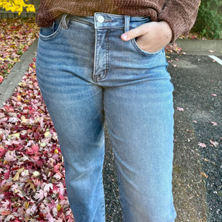 Risen Tummy Control High Rise Ankle Straight Jean