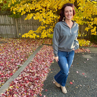 Charcoal Half Zip Sweatshirt