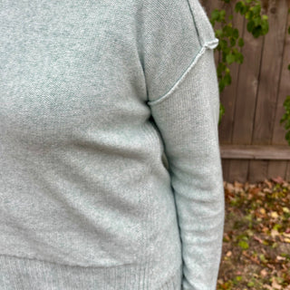 Rib and Seam Detailed Long Sleeve Sweater