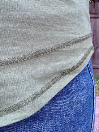 Steeped Sage Curve Pima Cotton Tee
