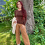Mahogany Basic Round Neck Long Sleeve