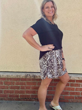 Leopard Print Dolphin Skort
