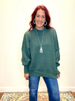 Ash Jade Side Slit Oversized Sweater