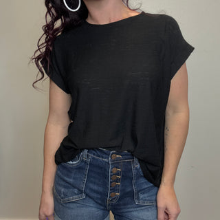 Black Cuffed Sleeve Tee