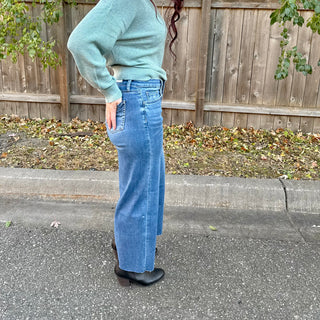 Vervet High Rise Soft Denim Wide Leg Crop Jeans