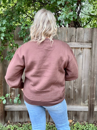 Crewneck Brown Coffee Weather Sweatshirt