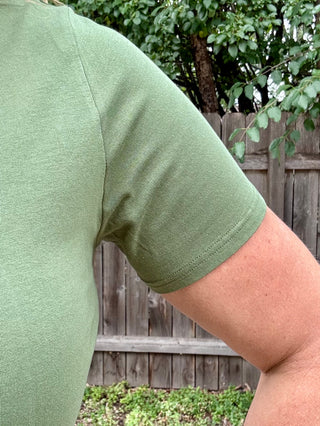 Steeped Sage Curve Pima Cotton Tee
