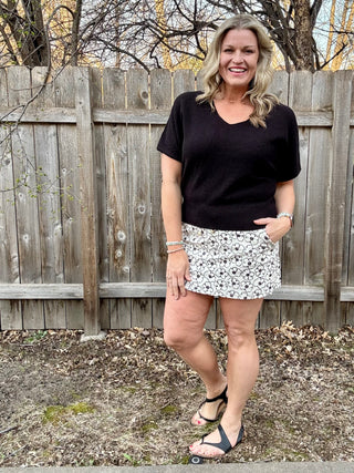 Neutral Floral Athletic Skort