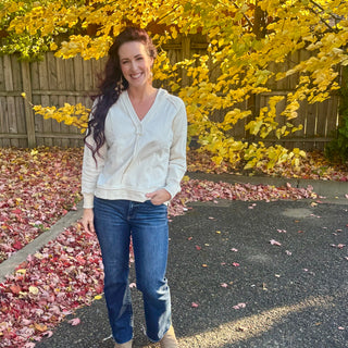 Risen Tummy Control High Rise Crop Straight Leg Jean