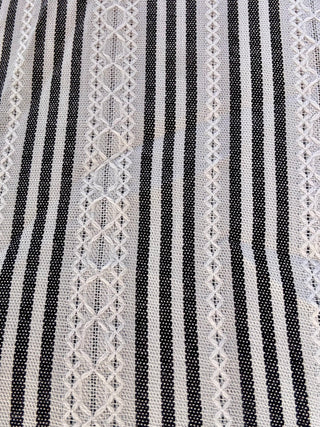 Stripe Collared Half Button Short Sleeve