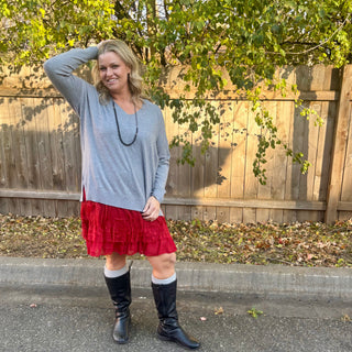 Red Dress Extender with Adjustable Straps