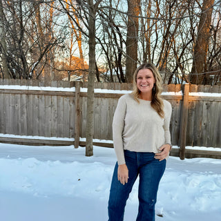 Mocha Grey Oversized Sweater with Pockets
