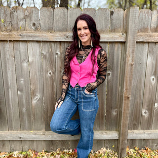 Judy Blue Pink Denim Vest