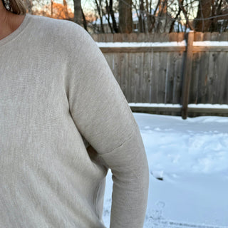 Mocha Grey Oversized Sweater with Pockets