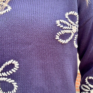 Flower Stitch Embroidered Sweater